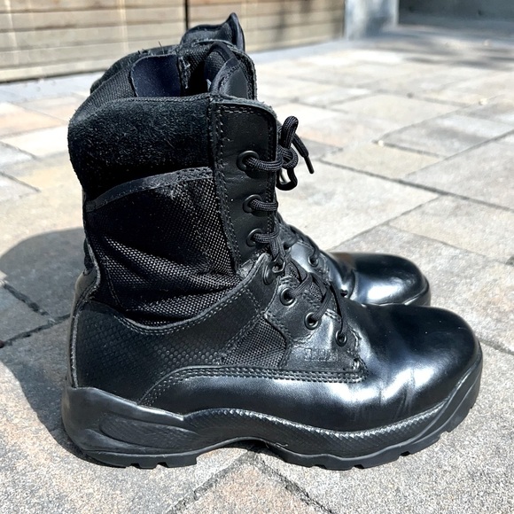 5.11 Tactical- 8” ATAC Side Zip Black Boots - US8.5 - Picture 1 of 6